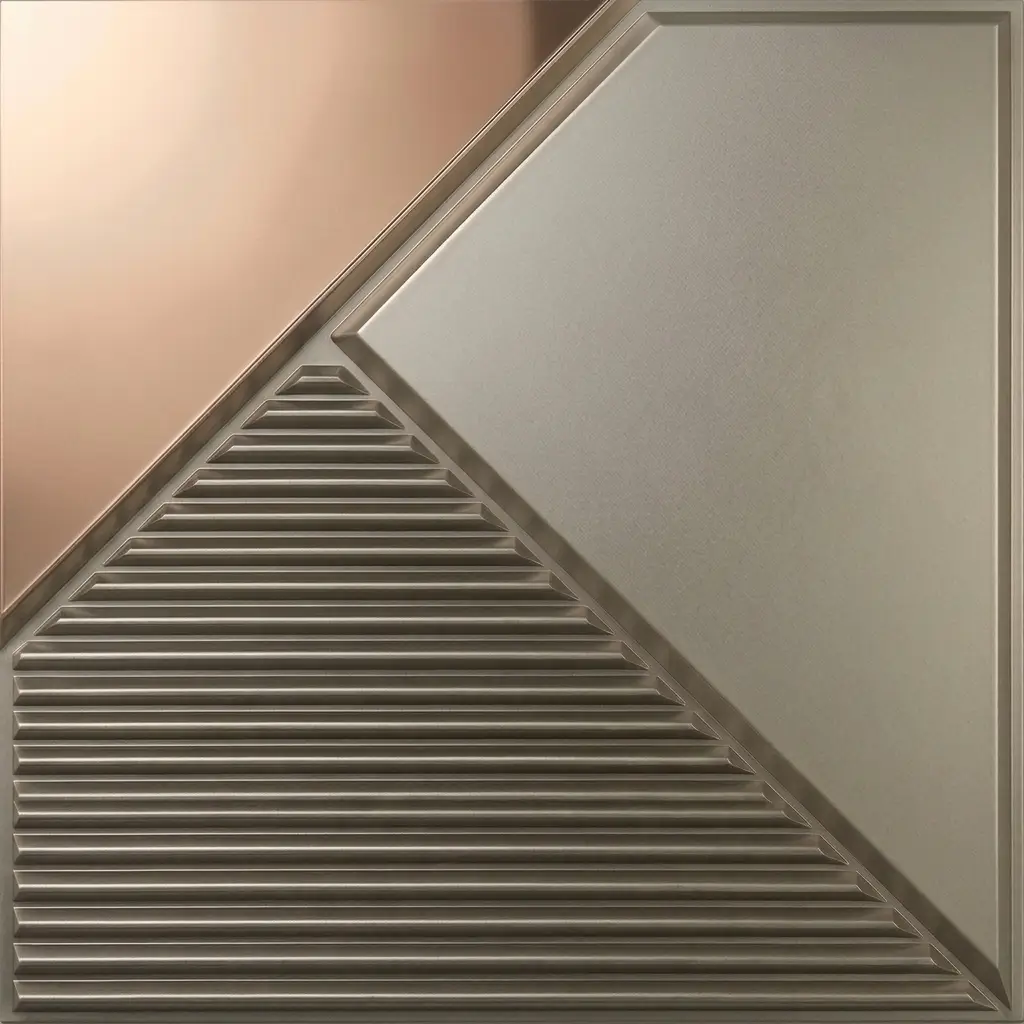 3d_pvc_panel_Champagne_gold Champagne Gold Geometric PVC Panel - Image 1