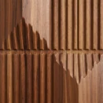 Stepped Fluted Dark Wood PVC Panel