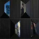 Midnight Fluted Mirror-Inset Panel