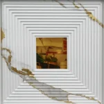 Kintsugi White & Gold Concentric Panel