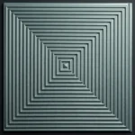 Brushed Silver Concentric Pyramid Panel