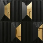 Eclipse Black & Gold Mirror Fluted Panel