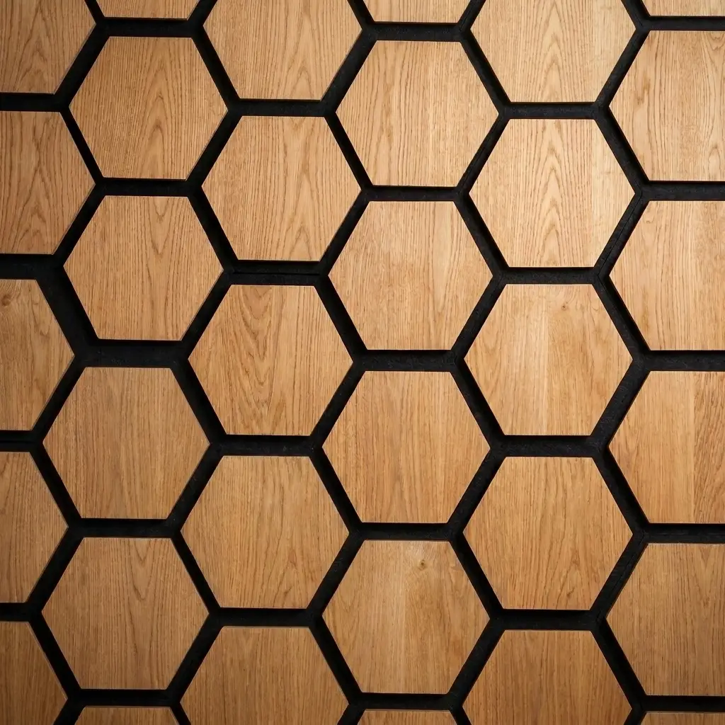 Classic Honeycomb Oak Acoustic Panel - Image 1