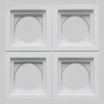 Contemporary Bevelled Circular Recession PU Wall Panel (White)