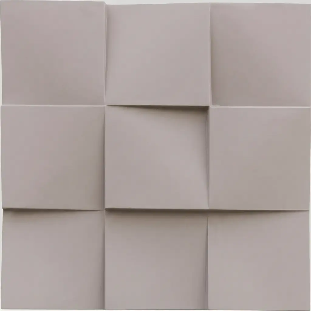 PU Panels (5) Large Format 3D Wavy Geometric PU Wall Panel (Matte Gray) - Image 1