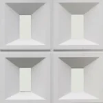Modular Geometric Square Recession PU Wall Panel (White)