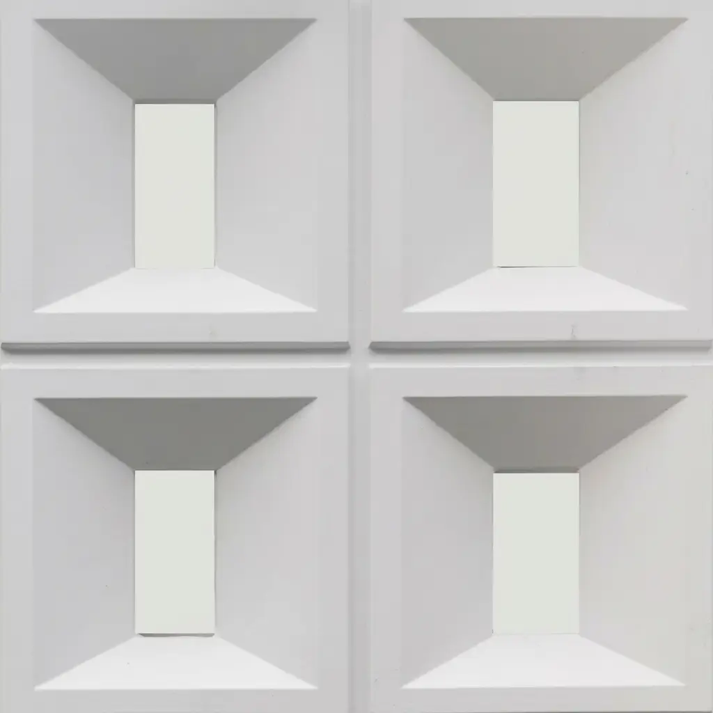 PU Panels (8) Modular Geometric Square Recession PU Wall Panel (White) - Image 1