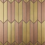 Two-Tone Chevron Striped Stainless Steel Mosaic