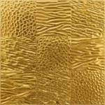 High-Polish Gold Textured Multi-Pattern Mosaic