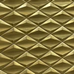 Brushed Gold 3D Faceted Diamond Mosaic