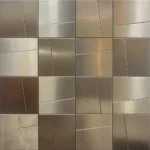 Asymmetric Brushed Bronze Geometric Mosaic
